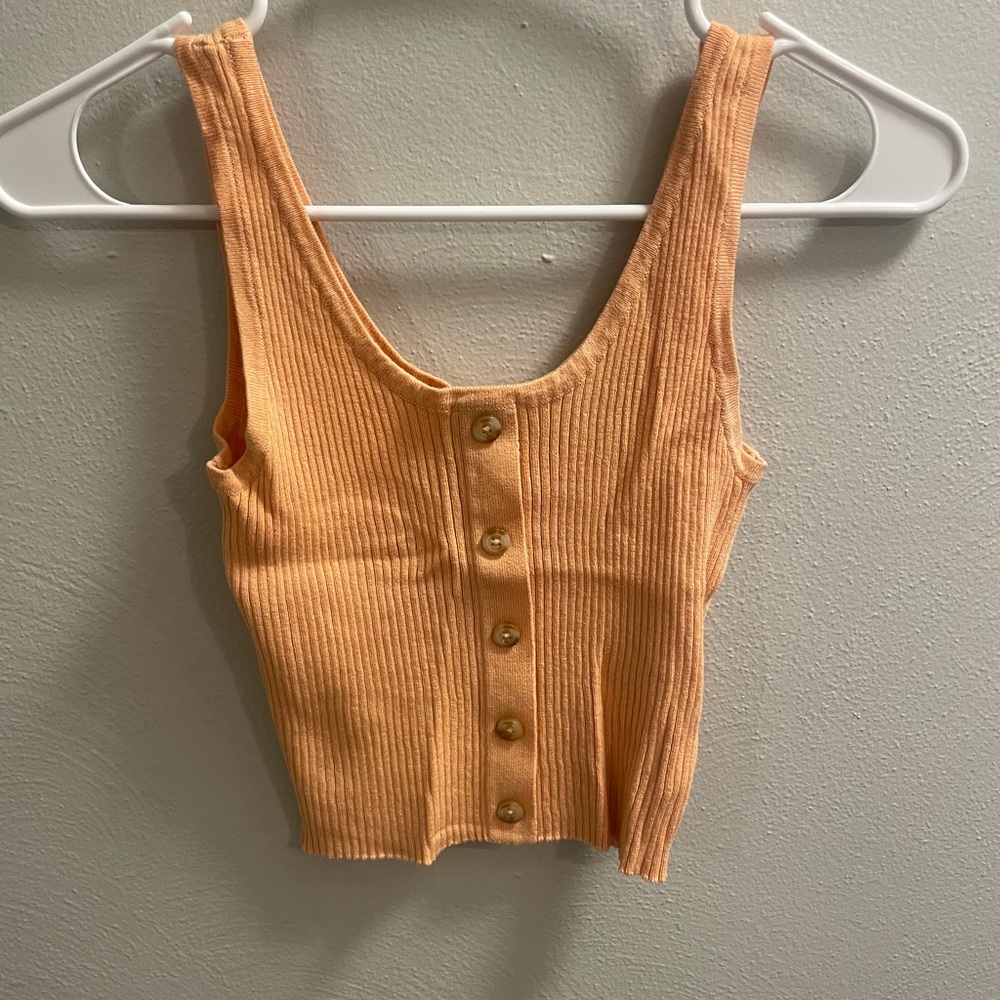 h&m xs orange button tank